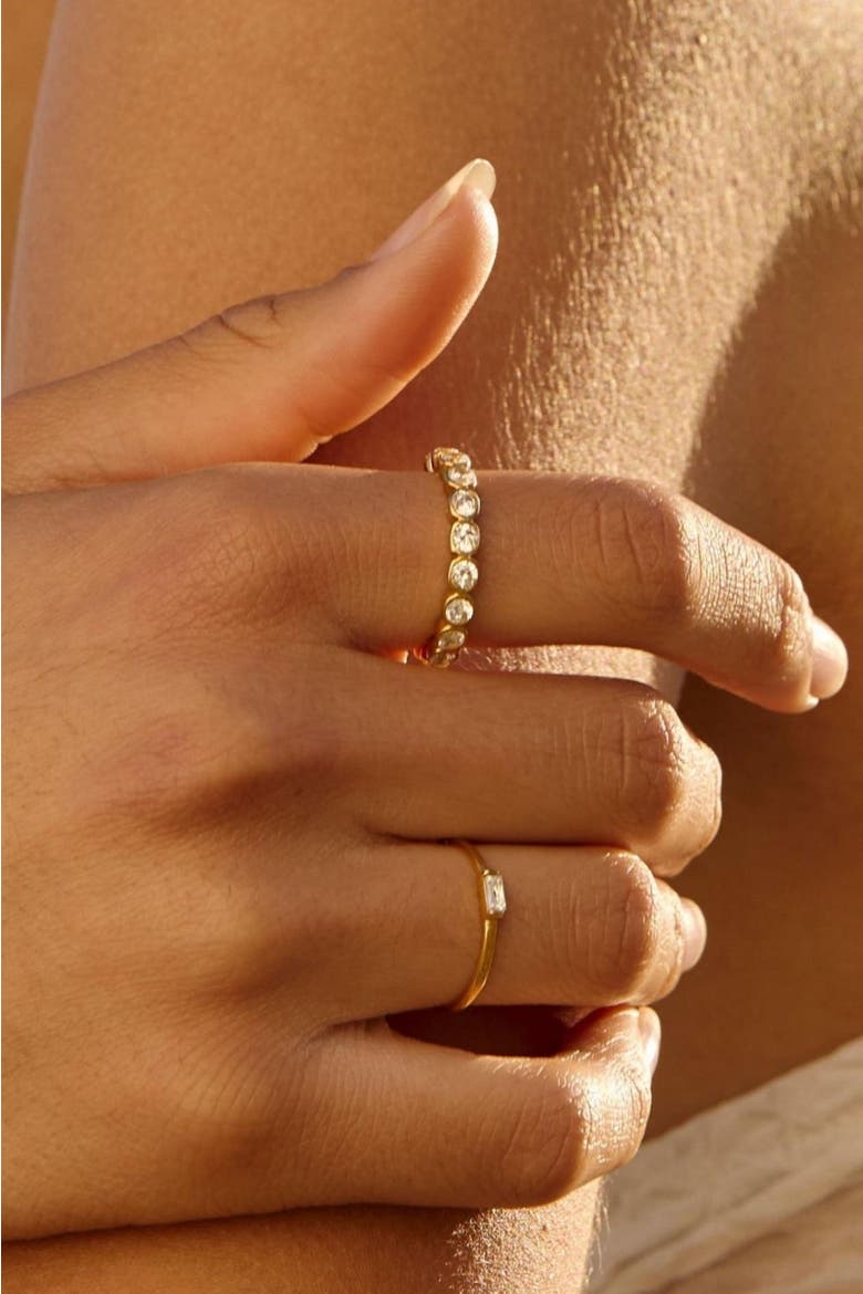 Dainty Crystal Ring, Alternate, color, Gold