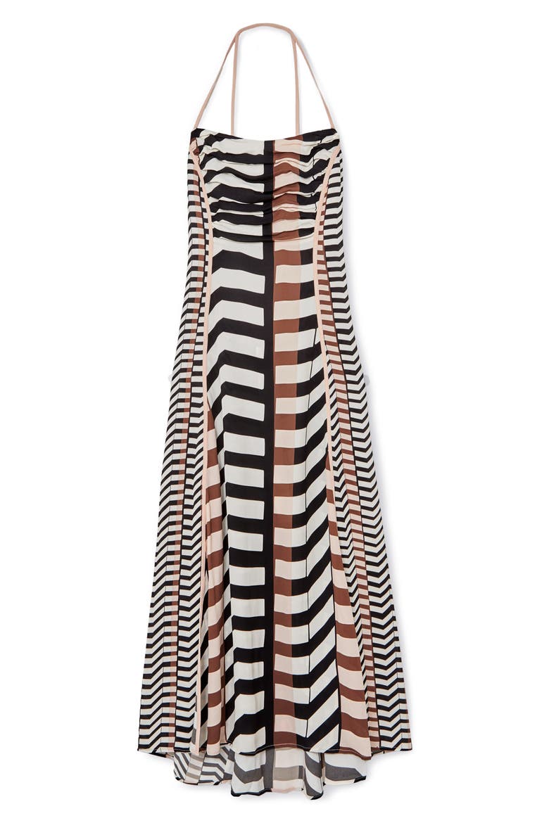 Georgie Stripe Midi Dress, Alternate, color, BLACK/ BROWN