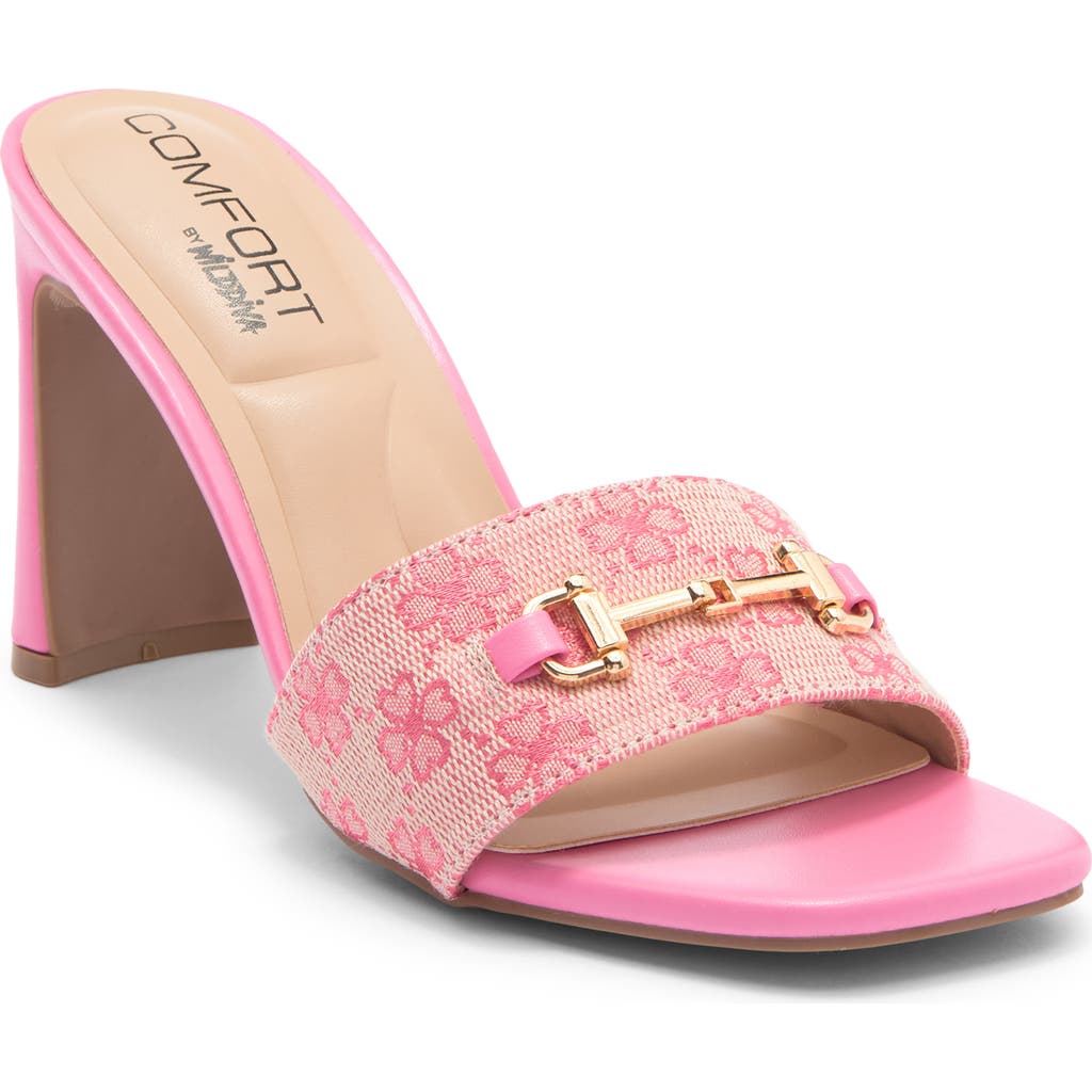 Wild Diva Lounge Viera Block Heel Bit Sandal In Pink