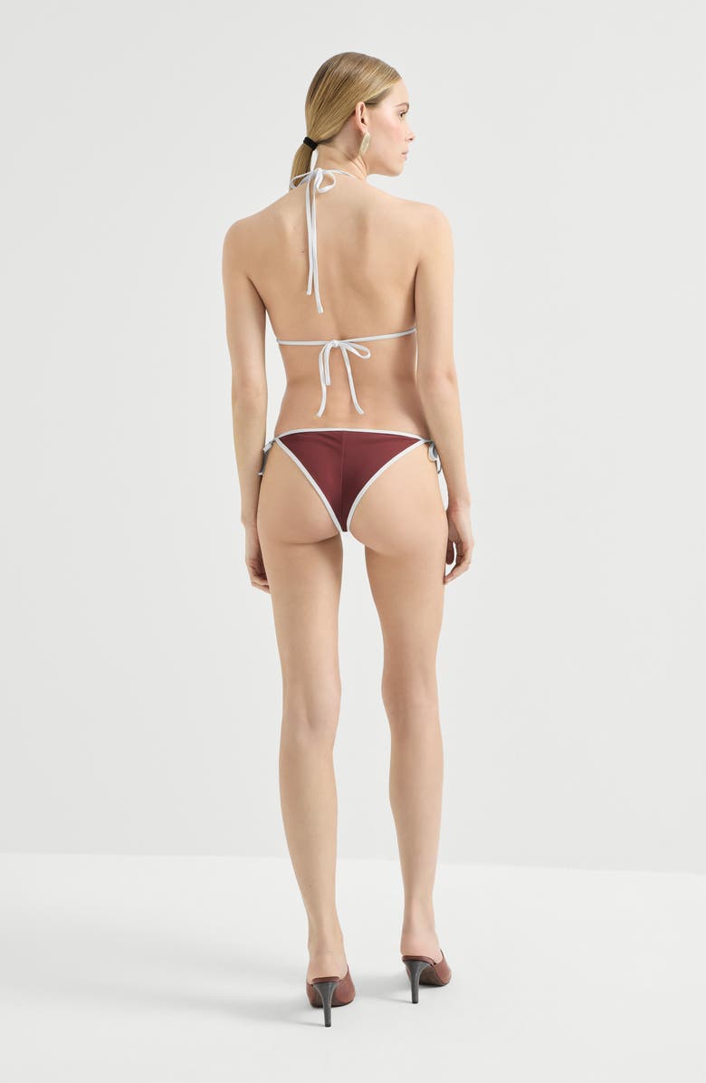 Brunello Cucinelli Bikini bottom with monili, Alternate, color, Bordeaux