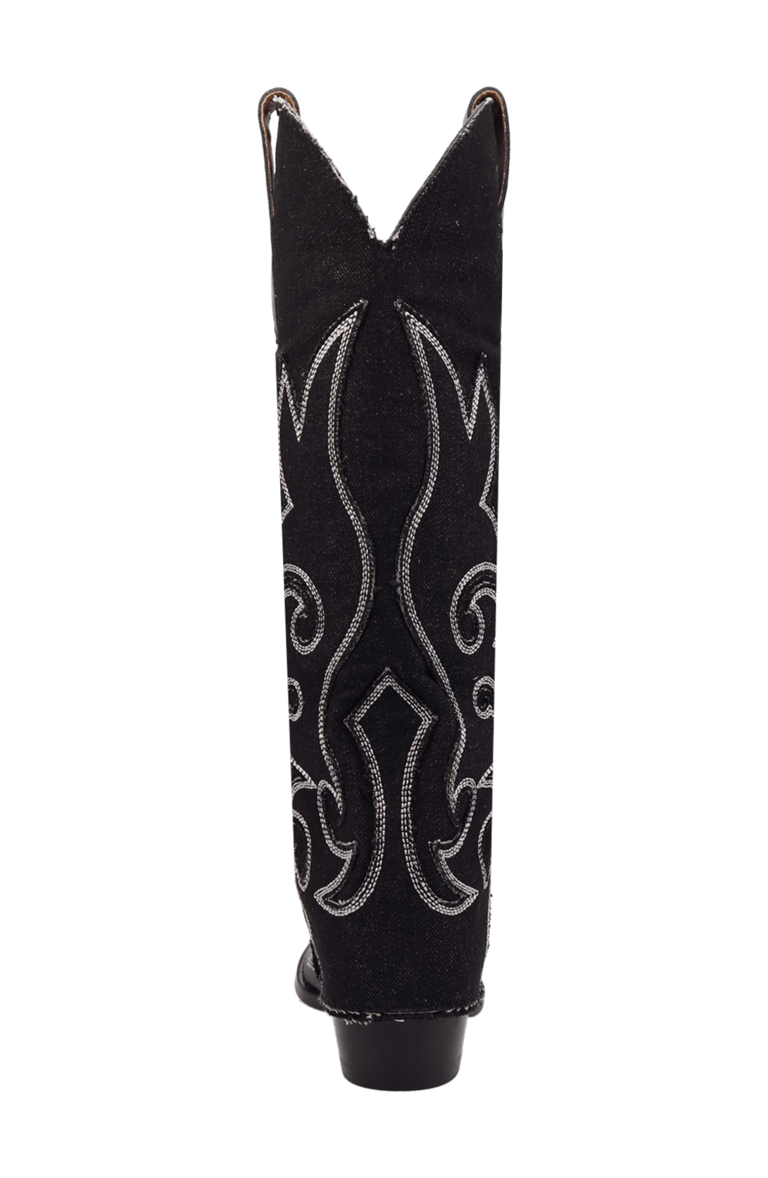 Knee High Western Boot, Alternate, color, BLACK/ BLACK