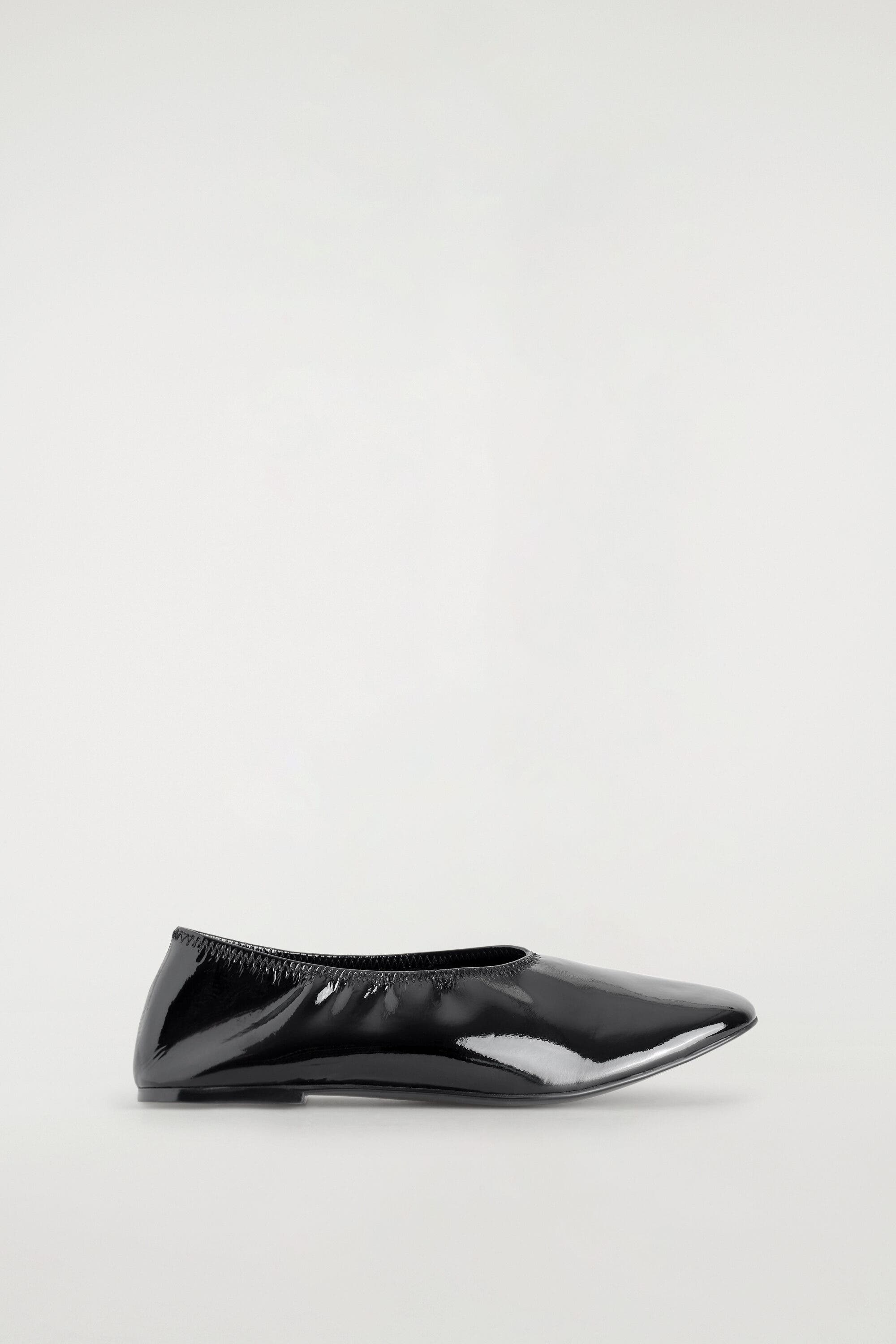 Minimal Patent Leather Ballet Flats, Main, color, BLACK