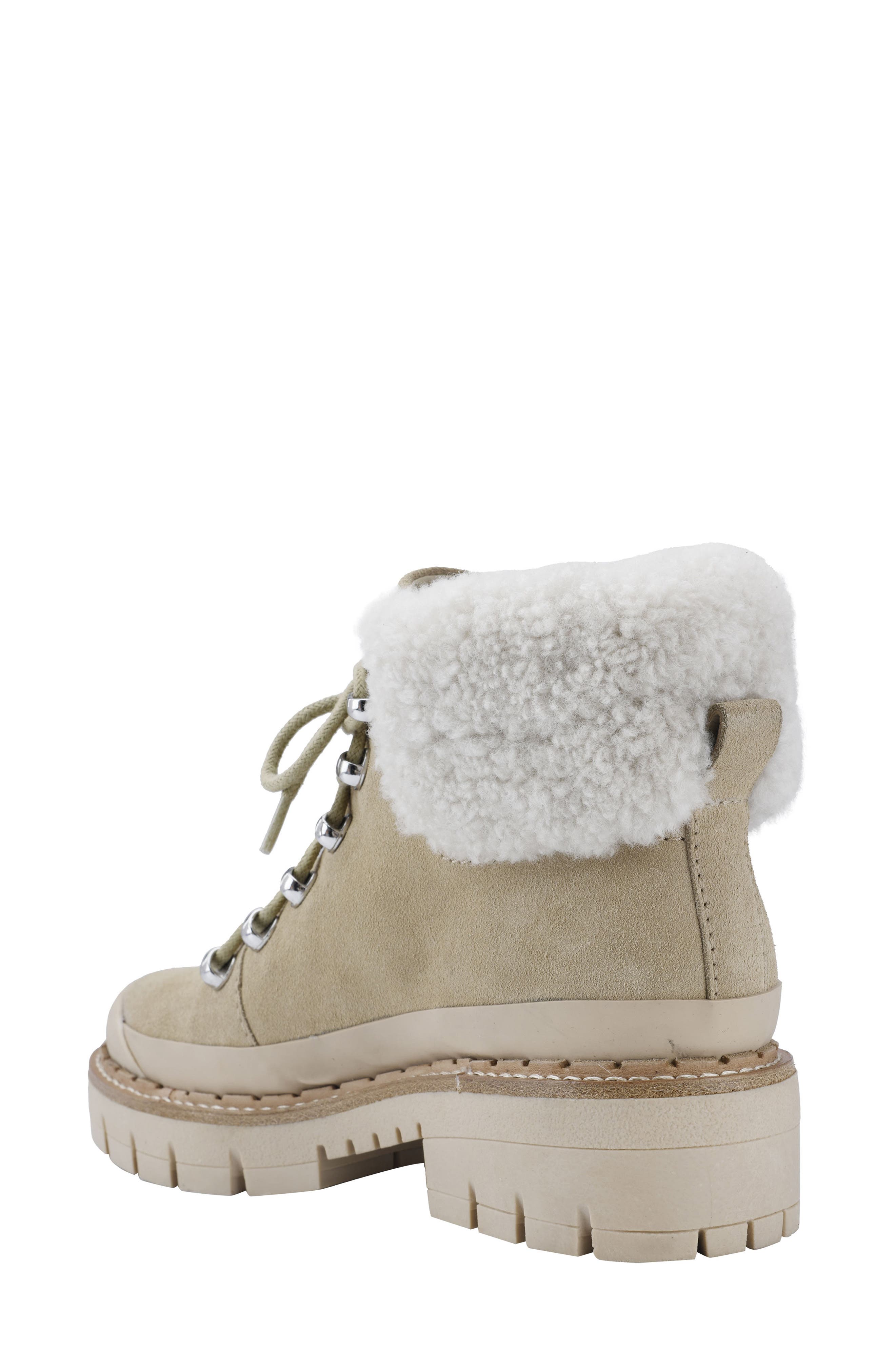 Cade Genuine Shearling Cuff Lace-Up Boot, Alternate, color, LIGHT NATURAL