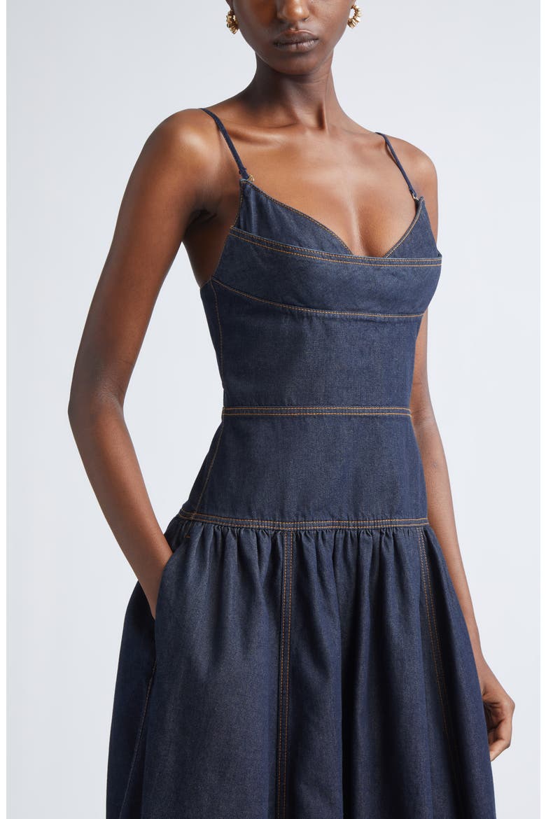 Denim Midi Dress, Alternate, color, NIGHT SKY