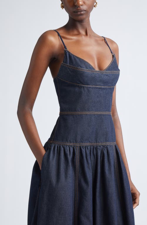 Zimmermann Denim Sleeveless Midi Dress In Night Sky In Blue