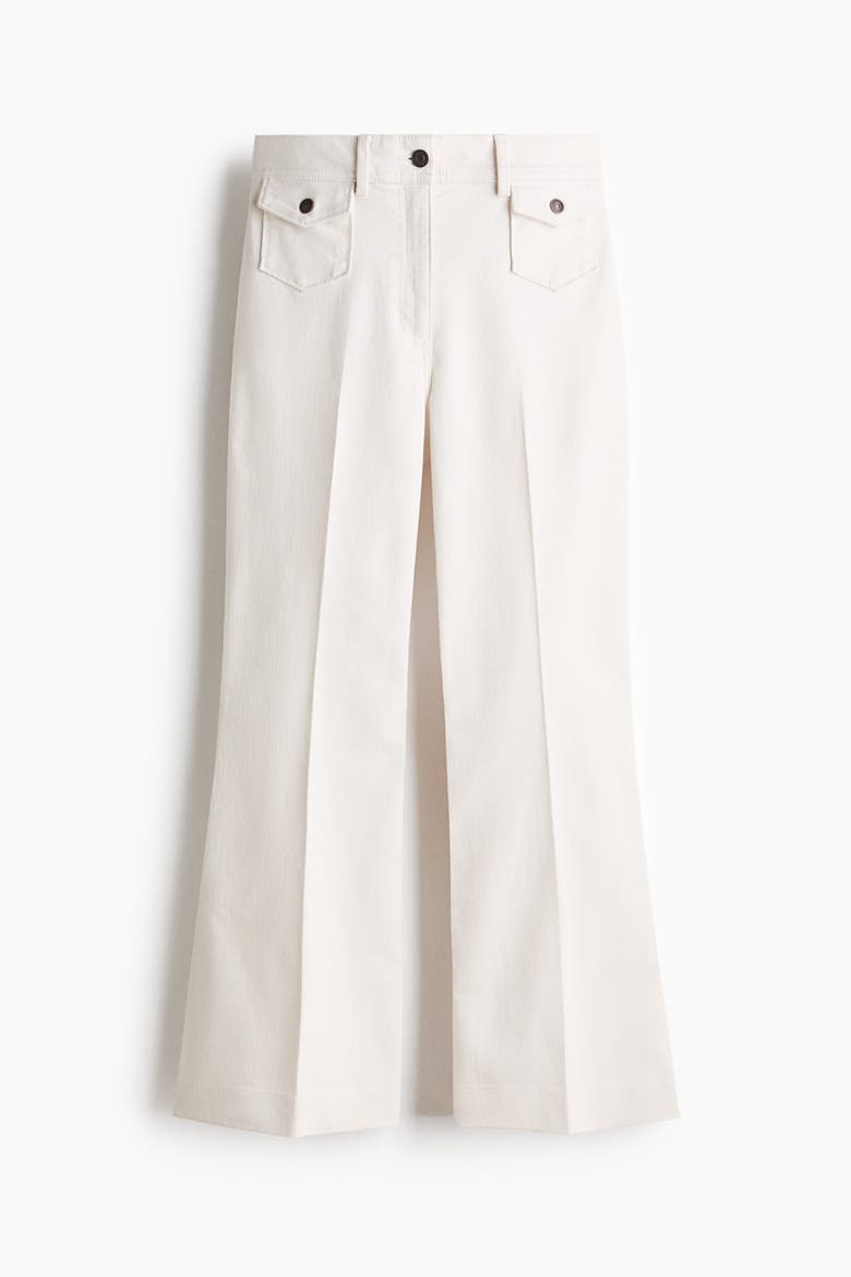 Flared Ankle-length Trousers, Alternate, color, White