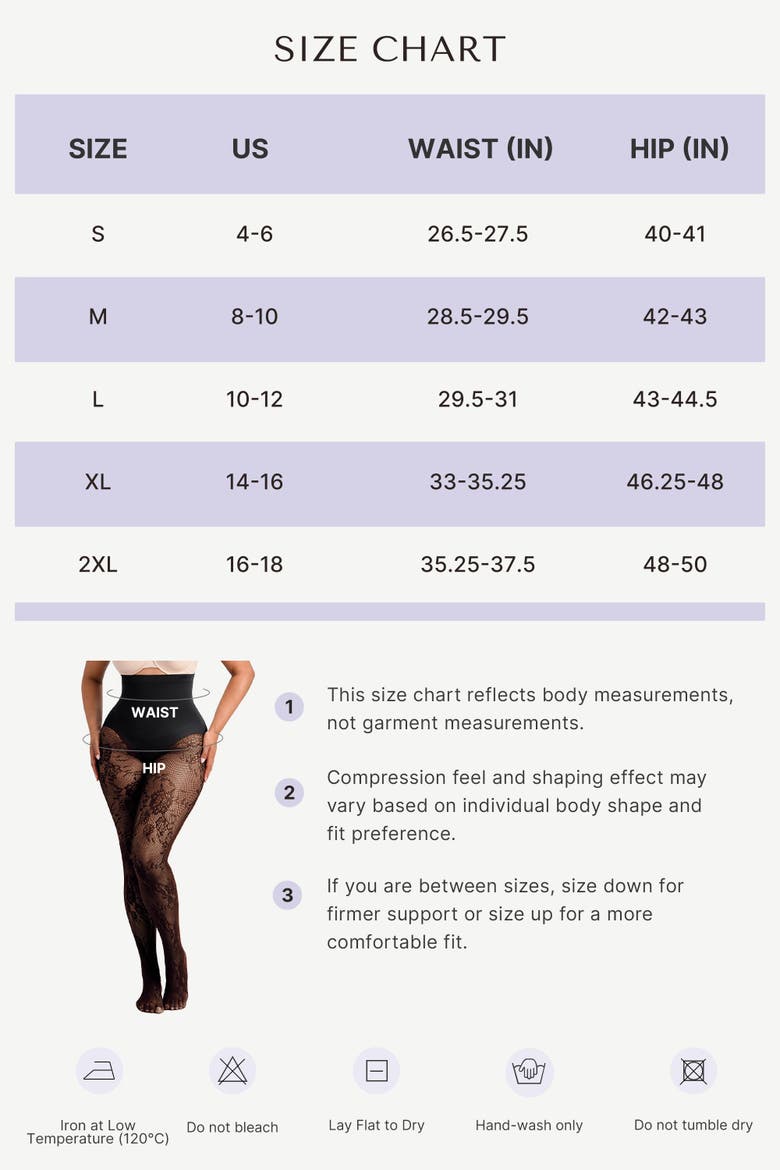 High Waist Floral Lace Tummy Smoothing Sheer Shaping Tights, Alternate, color, Black