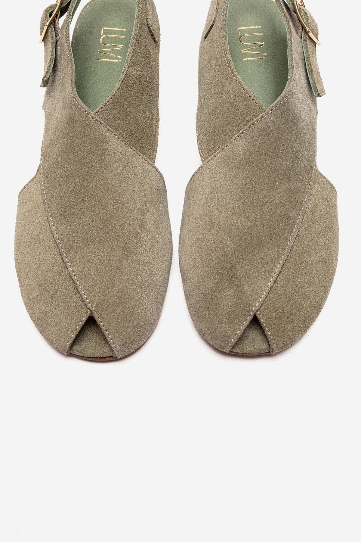 Monaro Leather Sandal, Alternate, color, Green Suede