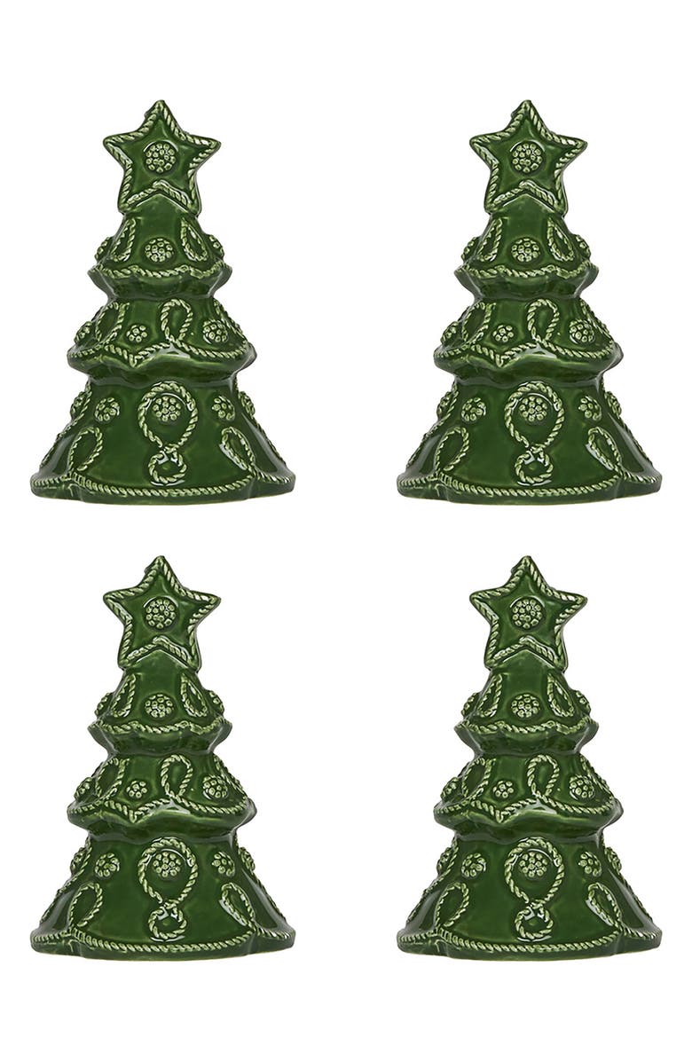 Juliska Berry & Thread Set of 4 Tree Place Card Holders, Main, color, Basil