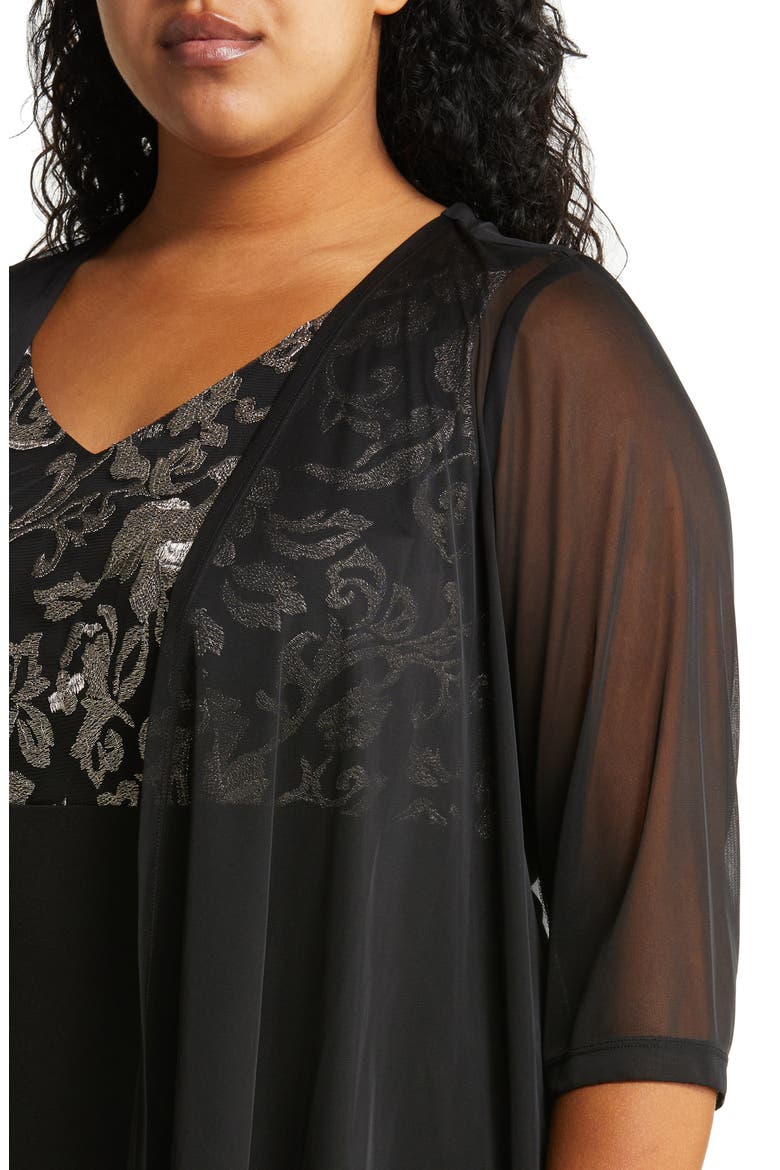 Sheath Dress & Jacket Set, Alternate, color, BLACK/ GOLD