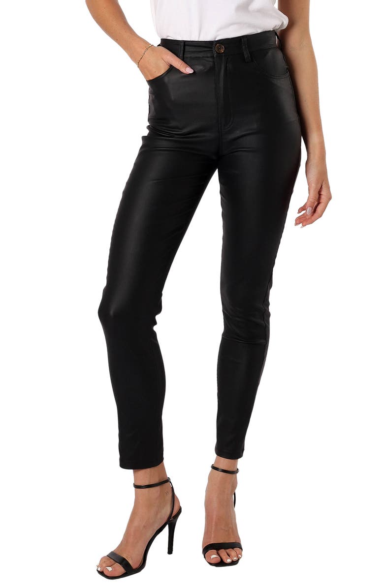 Petal & Pup Sammie High Waist Faux Leather Pants, Main, color,