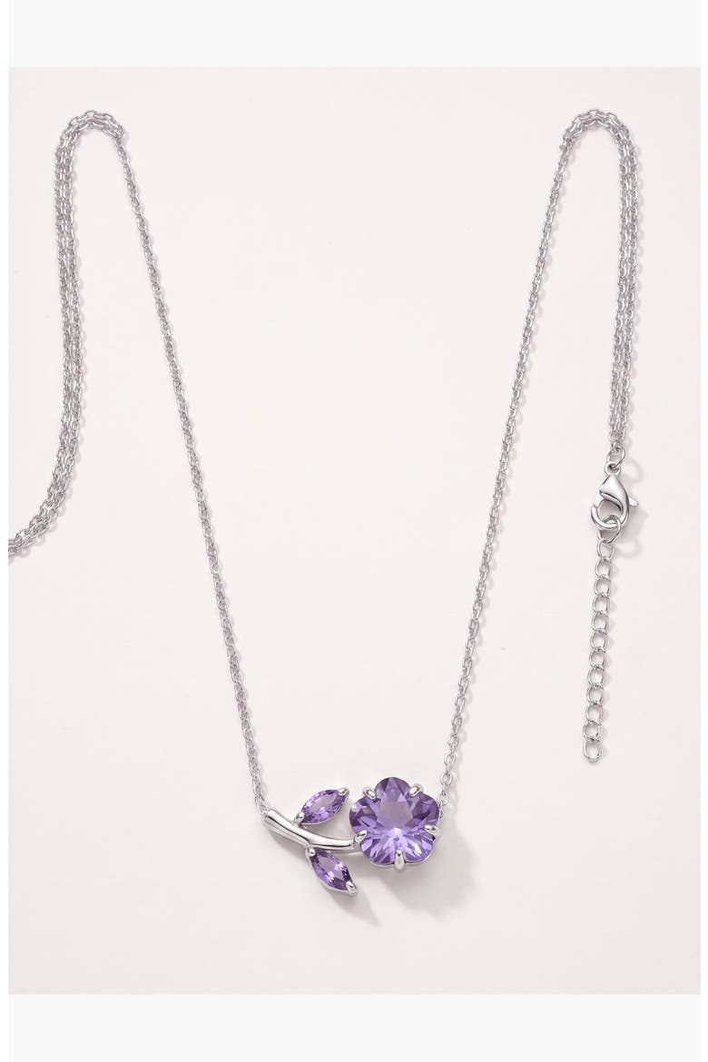 Crystal Daisy Flower Pendant Necklace, Main, color, Purple