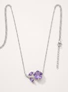 Modenaire Crystal Daisy Flower Pendant Necklace