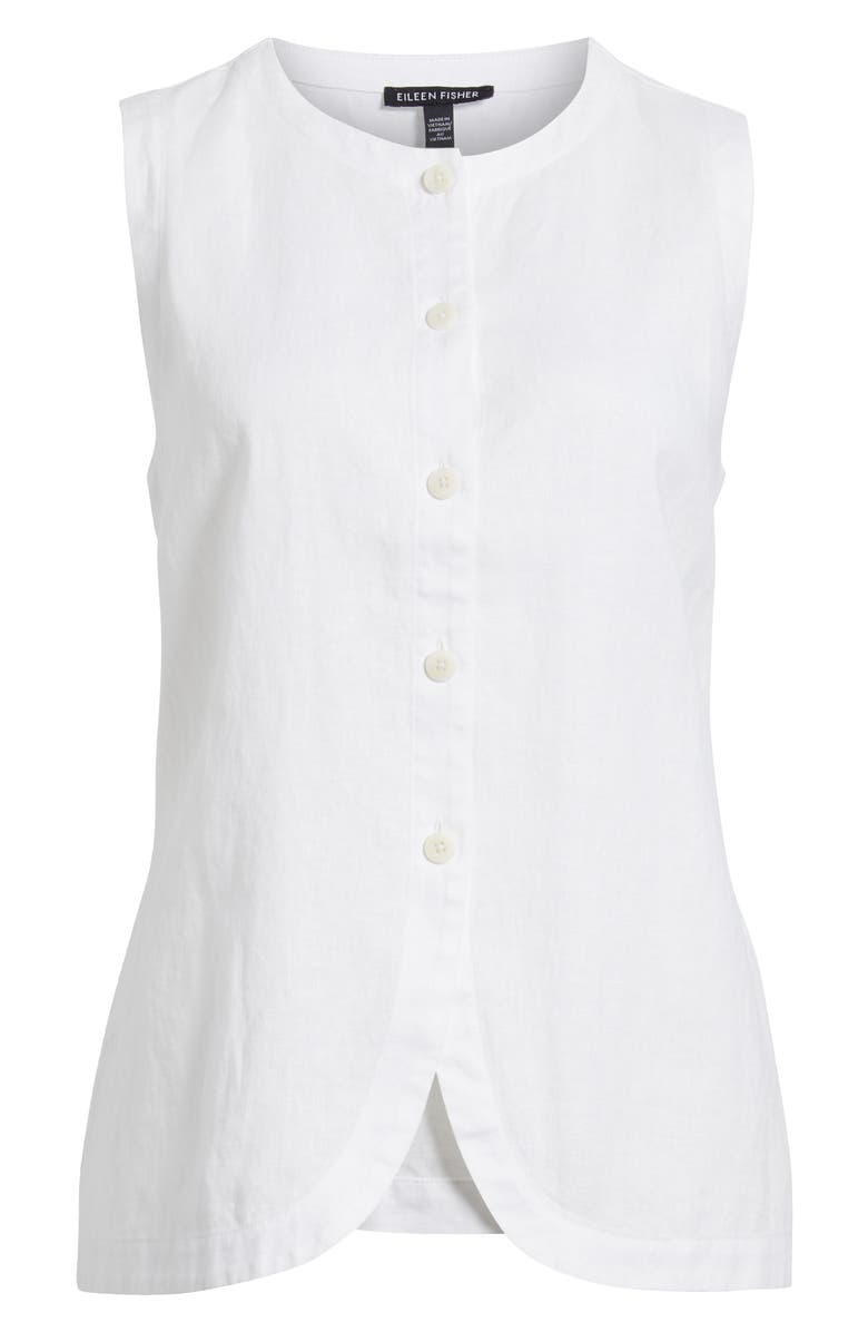 Eileen Fisher Organic Linen Long Vest, Alternate, color,