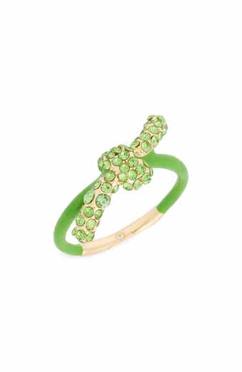 Pavé Crystal Enamel Knot Ring