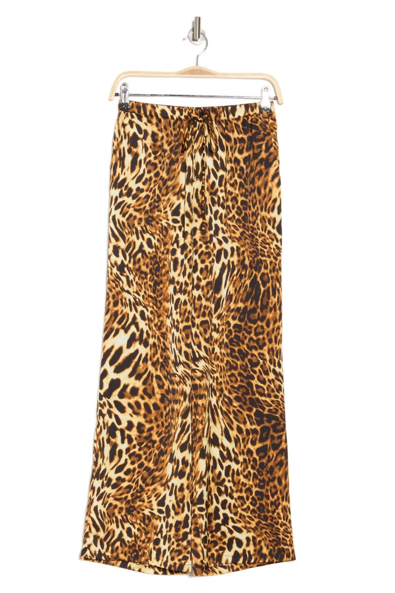 Drawstring Wide Leg Pants, Alternate, color, BROWN