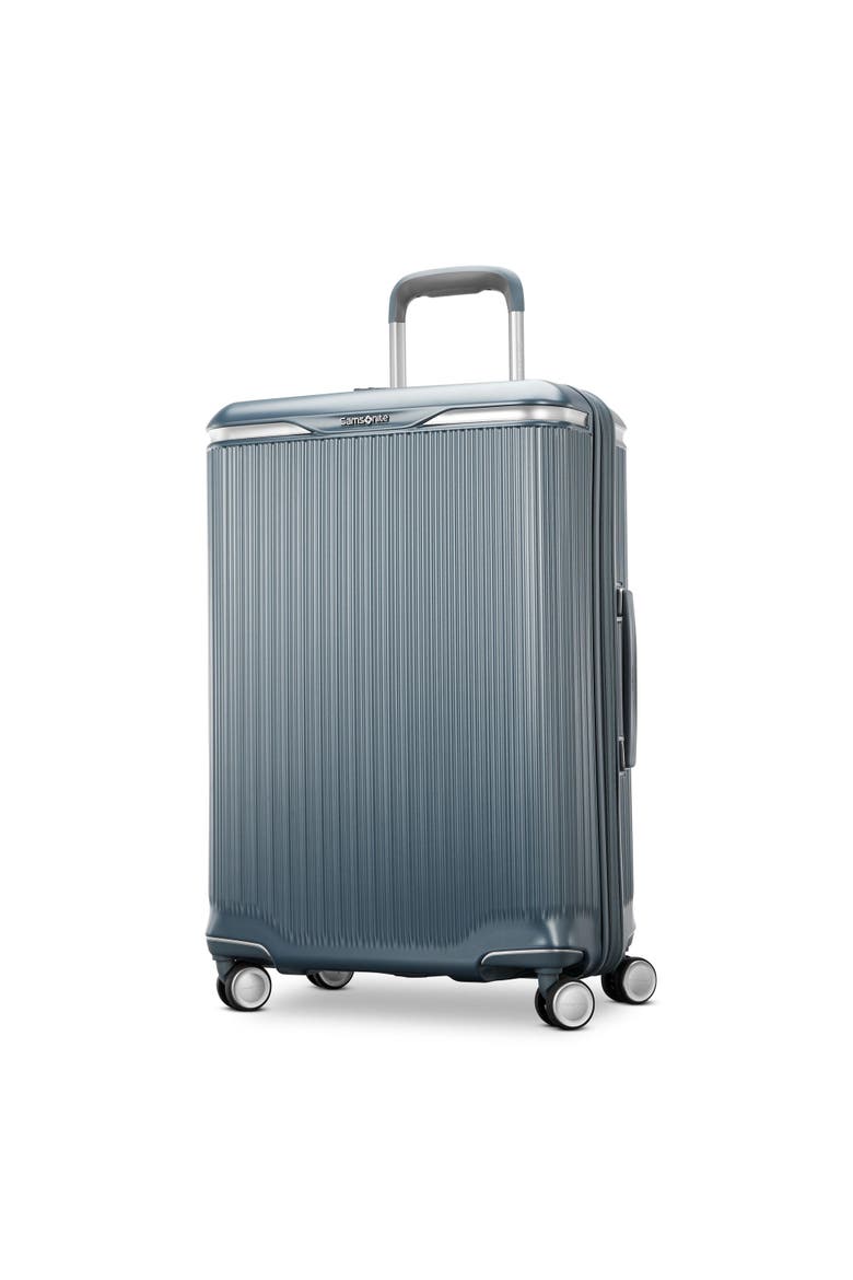 Silhouette 18 Hardside Expandable 25" Checked Spinner Luggage, Main, color, Slate Blue