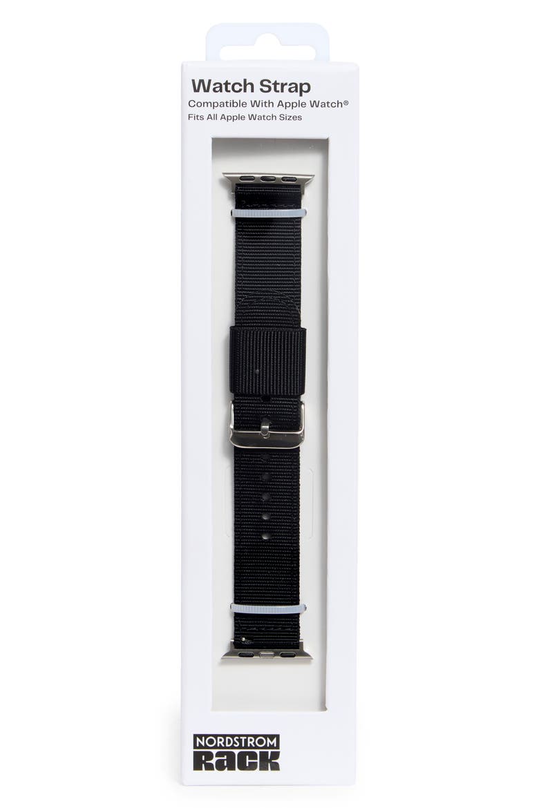 Canvas Smartwatch Band, Alternate, color, BLACK- SILVER