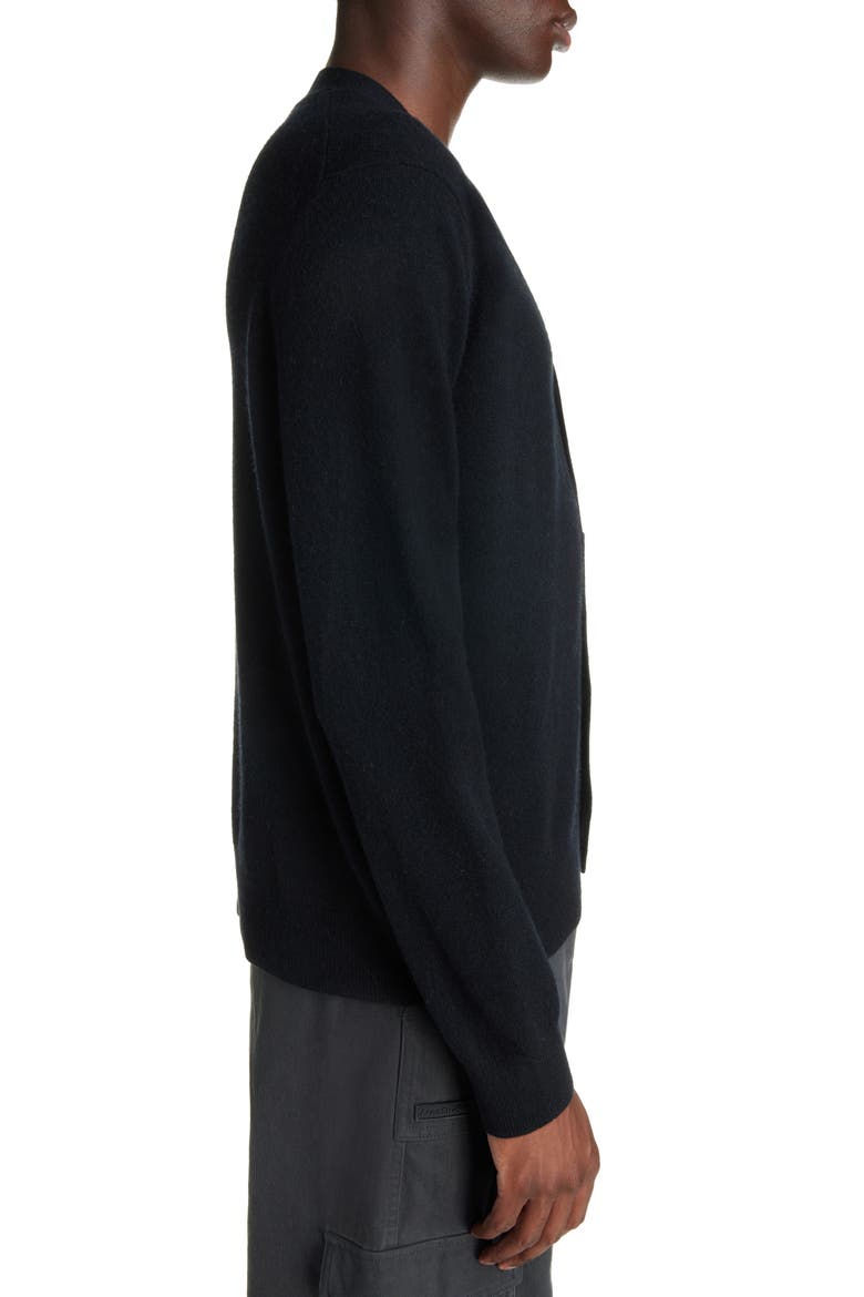 Face Logo Wool Cardigan, Alternate, color, BLACK