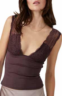 Free People Power Pay Lace Trim Camisole