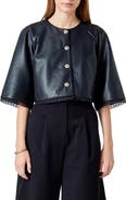 Endless Rose Faux Leather Crop Jacket