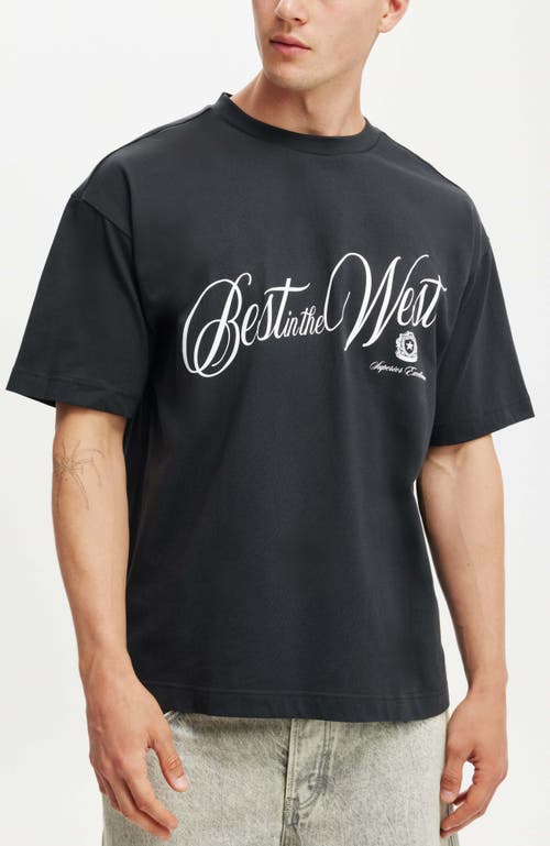 Cotton On Box Fit Graphic T-shirt In Black