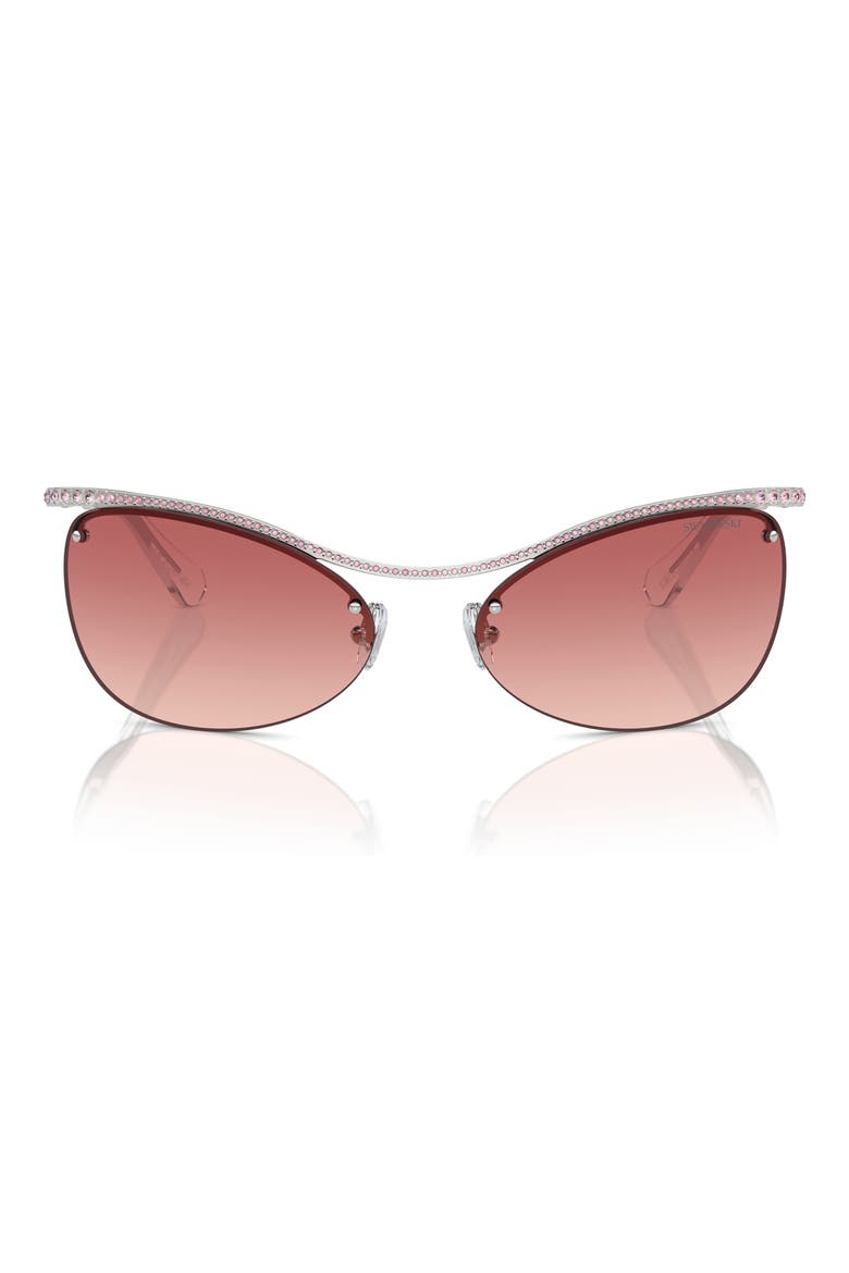 63mm Gradient Irregular Sunglasses, Main, color, SILVER