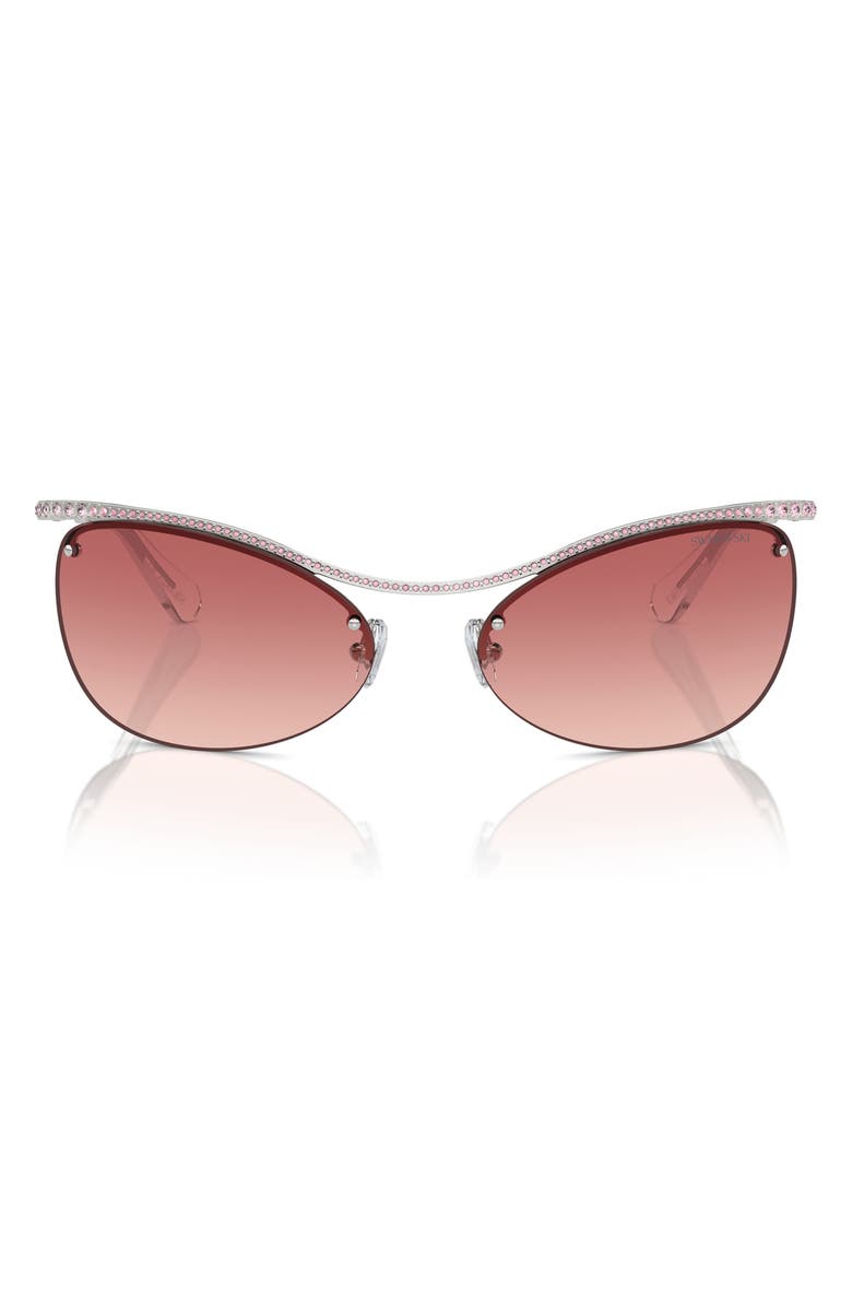 Swarovski 63mm Gradient Irregular Sunglasses, Main, color, Silver