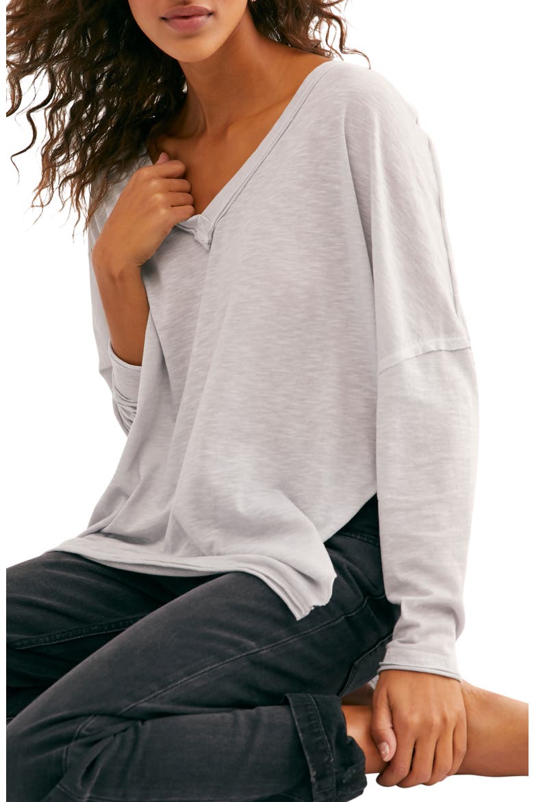 We the Free On My Mind V-Neck Shirt, Main, color, ICE CRYSTAL