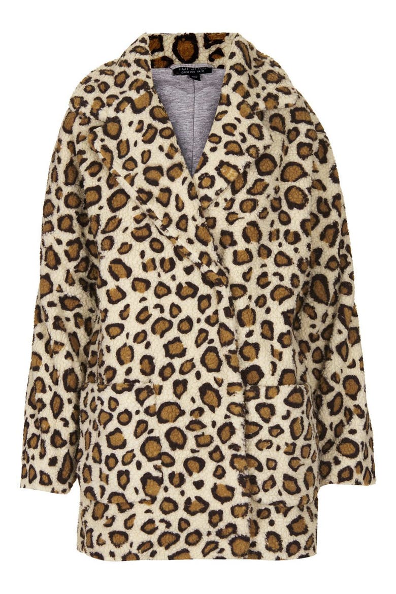 Leopard Borg Coat, Alternate, color, CREAM
