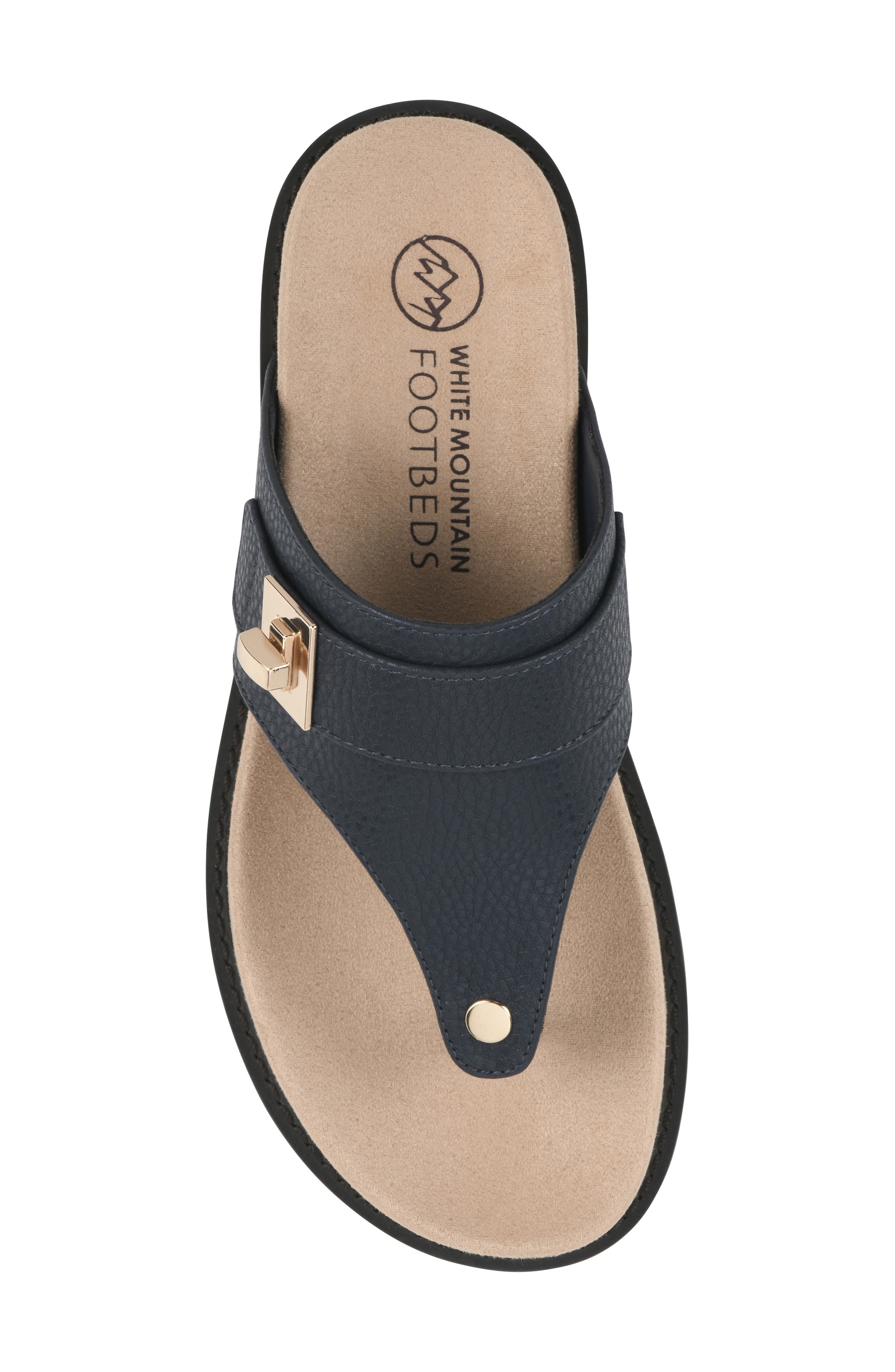 White Mountain Footwear Malabar Thong Sandal, Alternate, color, Navy/ Smooth
