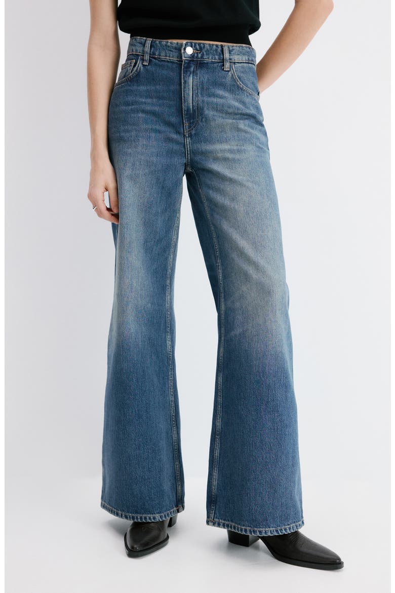 High Waist Wide Leg Jeans, Main, color, DARK BLUE