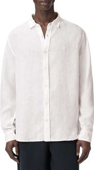 AllSaints Loom Linen Button-Up Shirt