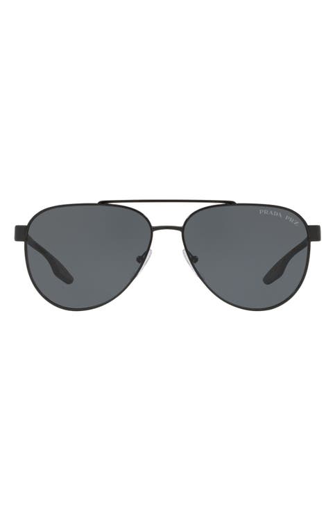 PRADA SPORT 61mm Polarized Aviator Sunglasses