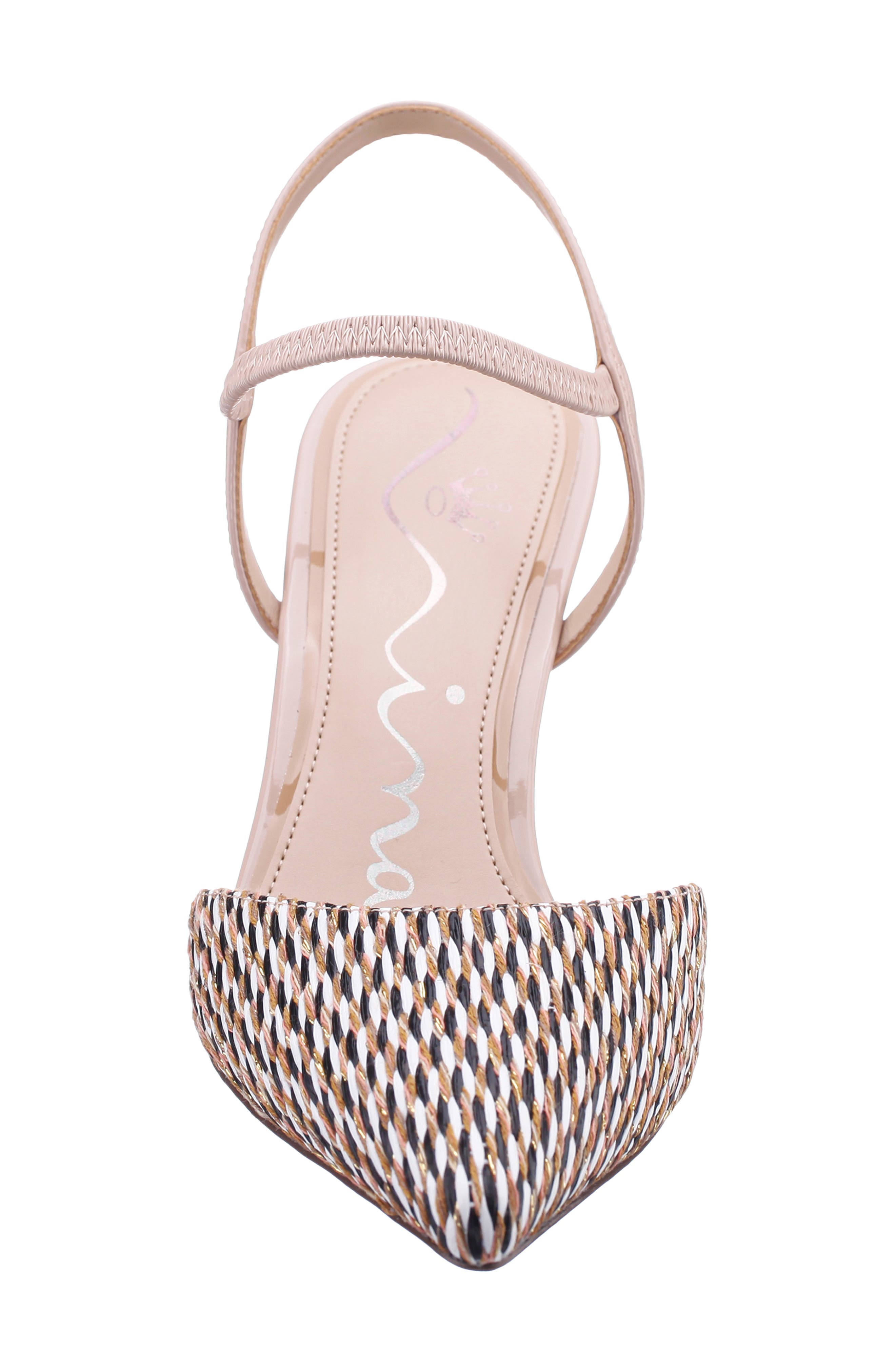 Nina Teena Pointed Toe Ankle Strap Pump, Alternate, color, Beige