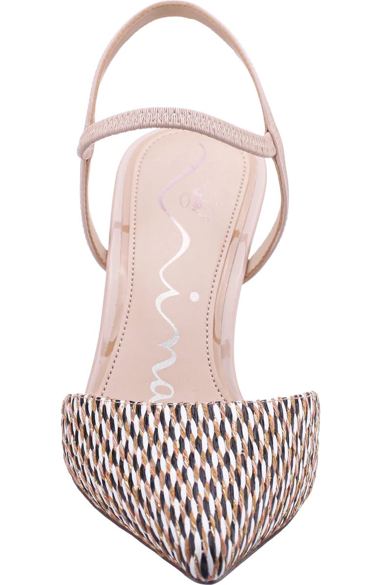 Nina Teena Pointed Toe Ankle Strap Pump, Alternate, color, Beige