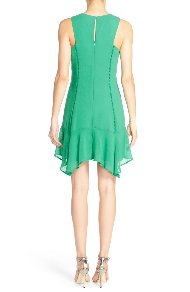 Adelyn Rae Ruffle Hem Crepe Fit & Flare Dress, Alternate, color, 