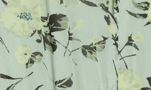Shop Melrose And Market Tiered Midi Dress In Green Celadon Prim Bloom