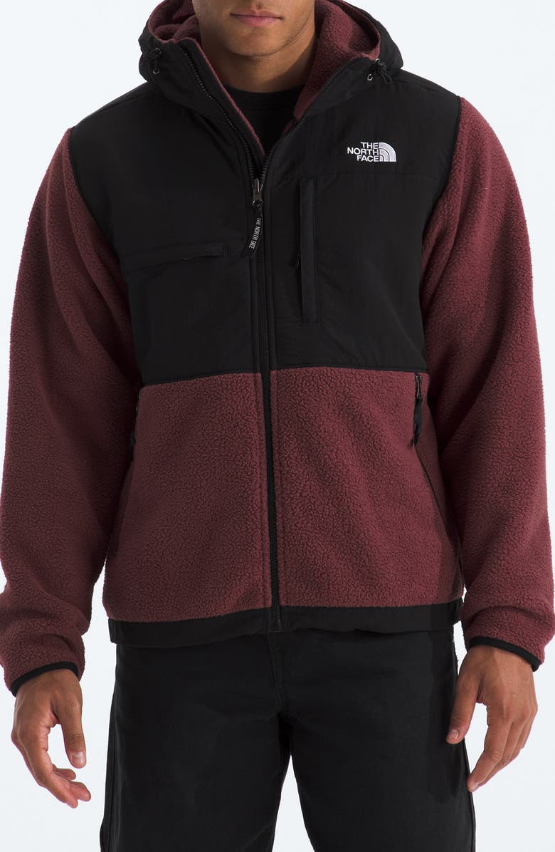 The North Face Retro Denali Hooded Jacket, Main, color, Sumac/ Tnf Black