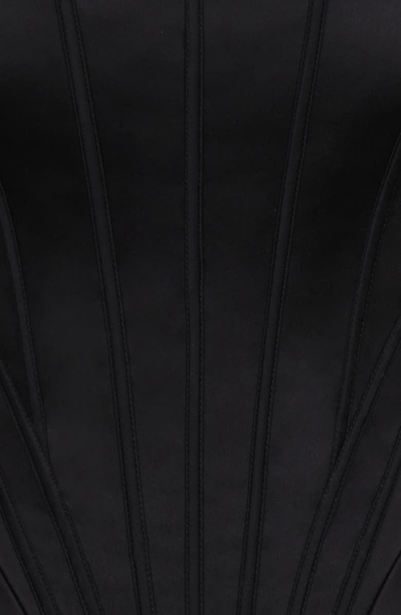 HOUSE OF CB Cadie Satin Corset Top, Alternate, color, Black