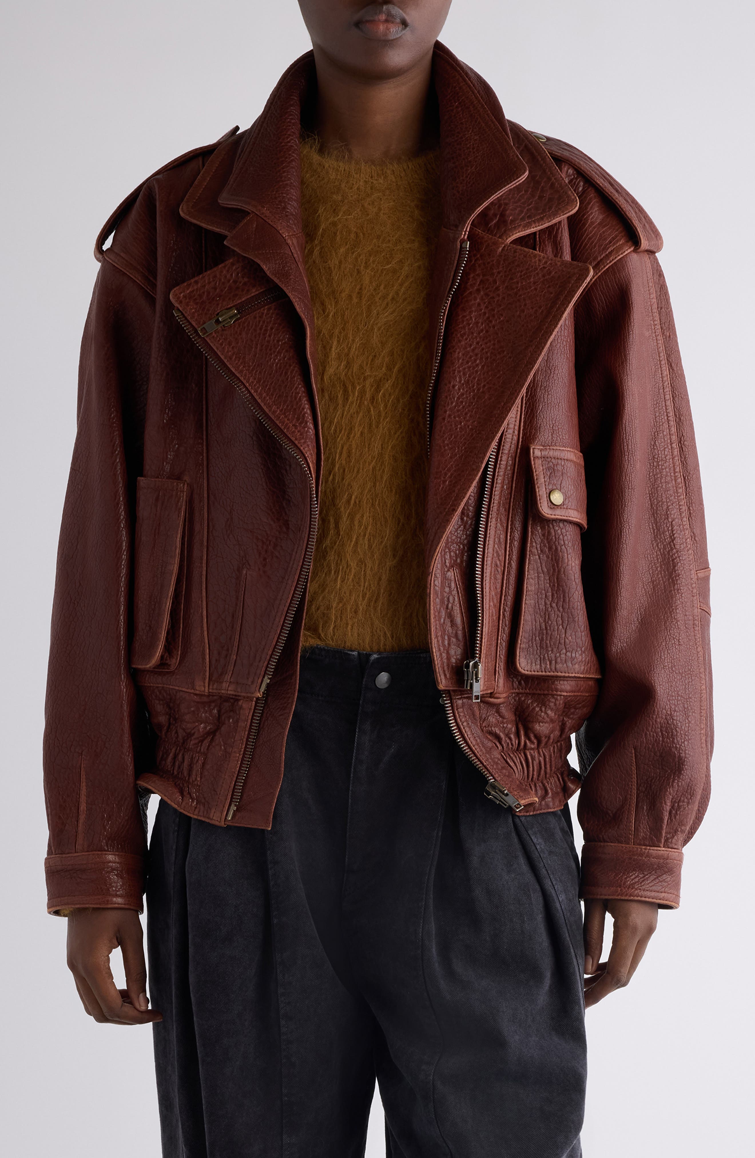 Aneli Leather Moto Jacket