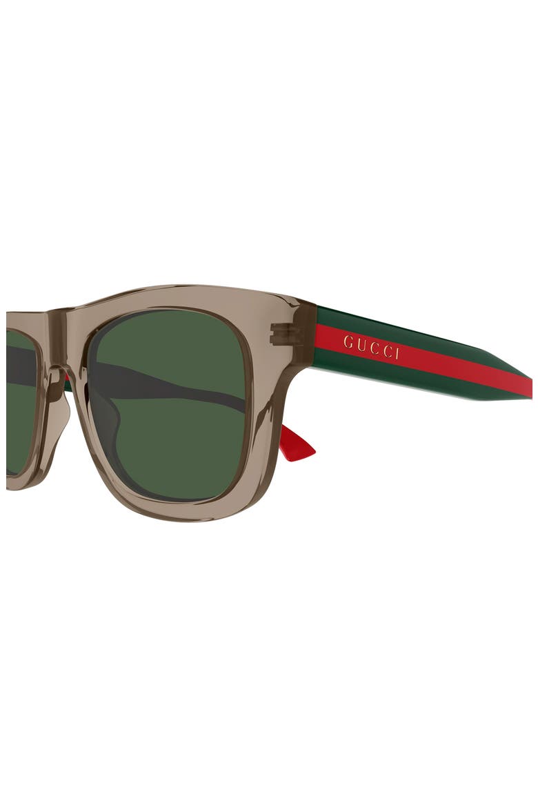 52mm Square Sunglasses, Alternate, color, BROWN