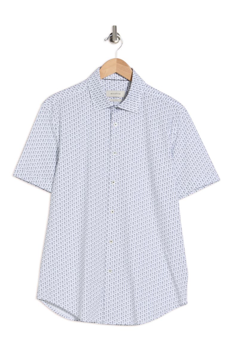Short Sleeve Woven Shirt, Alternate, color, WHITE