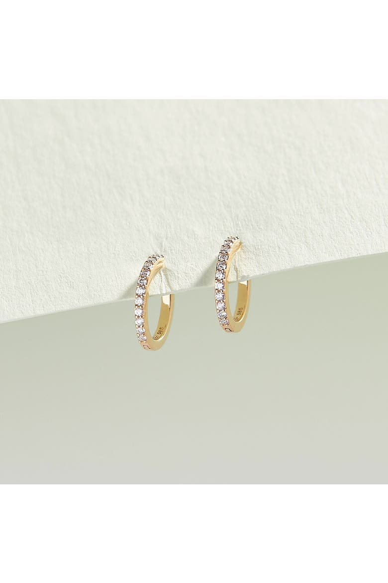 Pave Diamond Huggies, Alternate, color, Yellow Gold