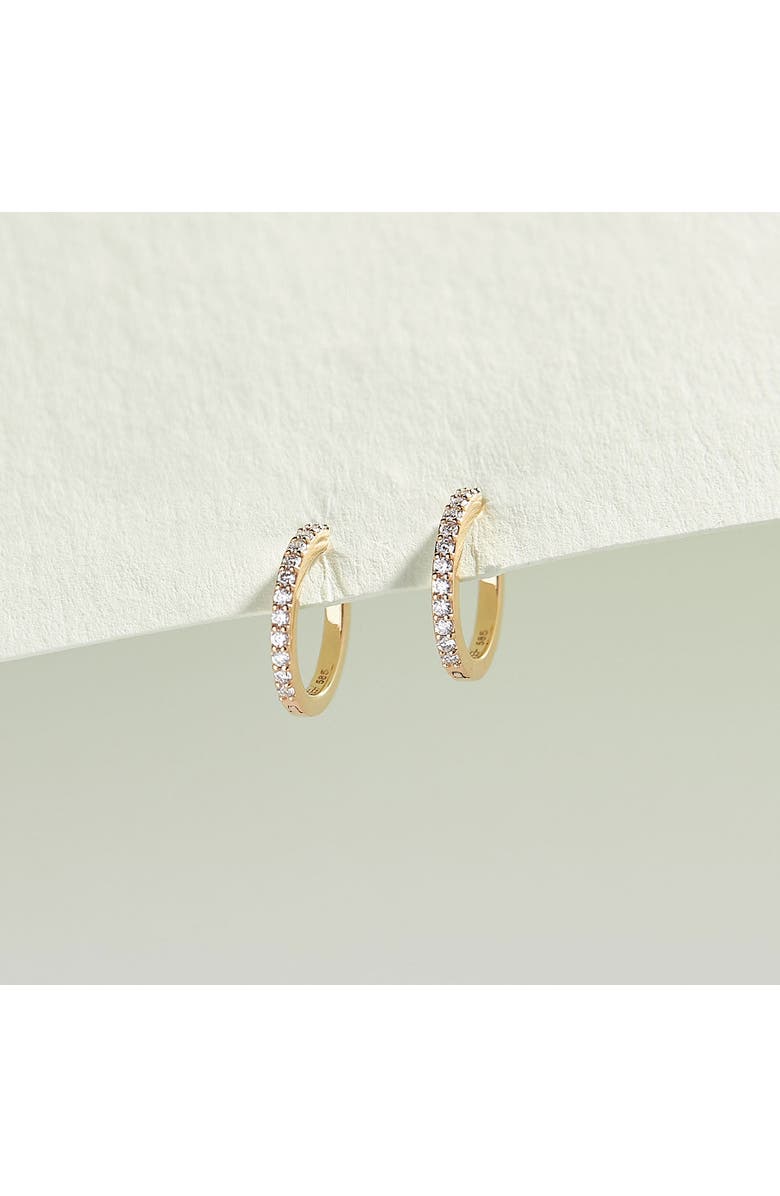 Edge of Ember Pave Diamond Huggies, Alternate, color, Yellow Gold