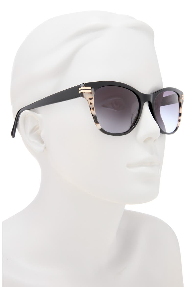 55mm Gradient Cat Eye Sunglasses, Alternate, color, BLACK
