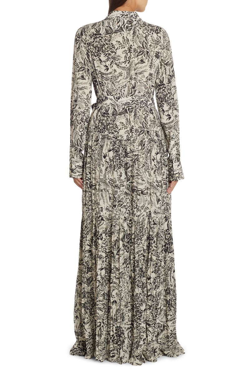 Golden Goose Botanical Print Pleated Crepe Shirtdress, Alternate, color,