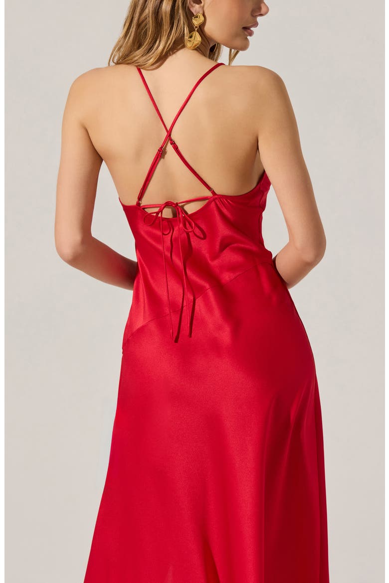 Cowl Neck Slipdress, Alternate, color, RED