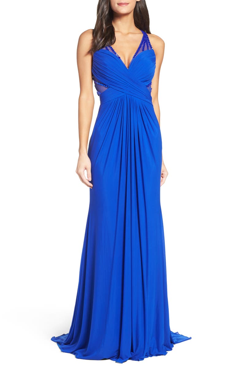 JVN BY JOVANI Embellished Gown with Train, Main, color,