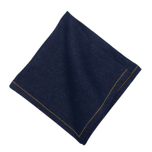 C & F Home C&f Home Denim Machine Navy Blue Washable Hemstitch Napkins Set Of 6 In Blue